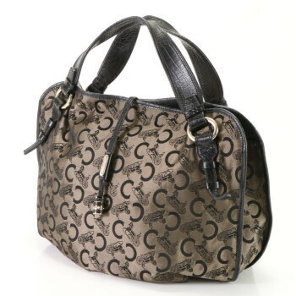Celine Shoulder Handbag Tote Bag Canvas Sulky Leather Bittersweet - Picture 1 of 13